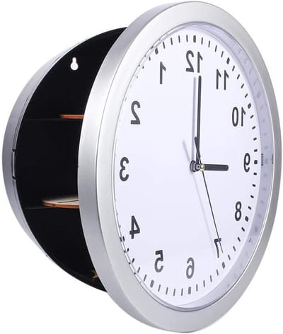 Verborgen klokkenkluis met compartiment, wandklok met quartz, veilige opslag voor geld, sieraden en waardevolle spullen