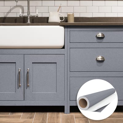 Waterdichte vinyl zelfklevende rol per meter - Afwasbare sticker voor keuken, meubels, kasten, deuren - 60 cm x 50 m - Zilver