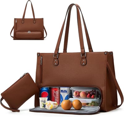 Laptoptas met Lunchvak - Werktas Dames - Werk Universiteit Picknick - Geïsoleerd Lunchvak - 40 x 15 x 31 cm
