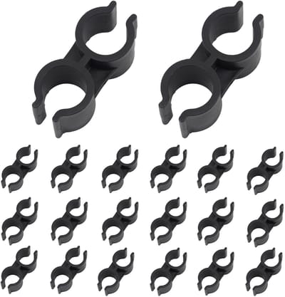 aladdien - Double Pipe Clamp - H-type Buizenbevestiging - Duurzaam en Betrouwbaar - Zwart - Buisklemmen - Perfect voor Binnen en Buiten - 20 stuks