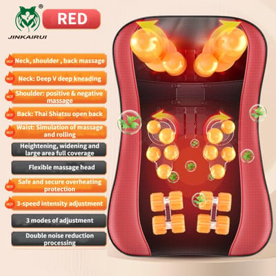 Upgrade Rugmassageapparaat Shiatsu Nekmassagekussen Elektrisch Kussen Diep met Warmte Weefselkneed voor Schouderpijnverlichting US Plug