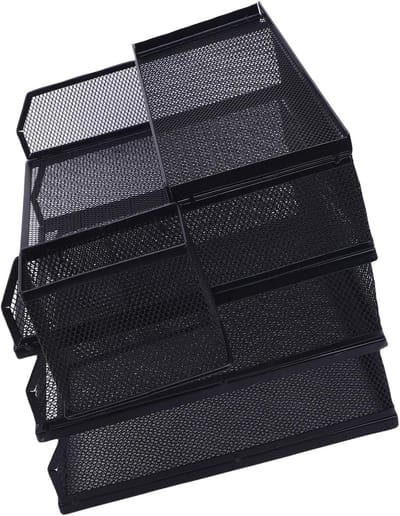 Bureau Organizer - Documenten Sorteerder - Werkplek Opruimen - Met Lade Penhouder - 3 Lagen - Zwart