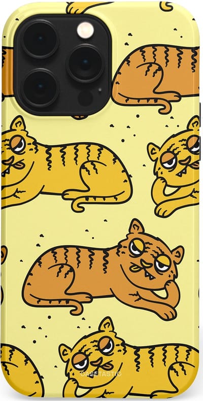 Casetastic hoesje geschikt voor Apple iPhone 14 Pro Max - MagSafe - Dubbellaagse bescherming - Tijger dromen - Fashion Case - Crème Goud Olijfgroen