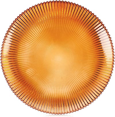 Dessertbord Glas Amberkleurig 21 cm - Taart Bordjes - Bord - Ontbijtbord - Borden
