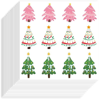 Dailygoods- Kerstboomstickers 240 stuks - Boho-stijl - Zelfklevend - Vakantie scrapbooking - Cadeaulabels - Hoogwaardig papier - Uniek ontwerp - Stickers