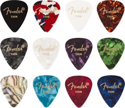 Fender - plectrumset - 351 vorm 12 stuks - thin