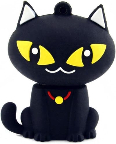 Ulticool USB-stick Kat Poes Grote Ogen - 16 GB - Zwart Geel