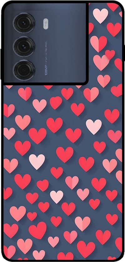Smartphonica Telefoonhoesje Geschikt voor Motorola Moto G200 5G / Edge S30 met Roze en Rode Hartjes Opdruk - TPU Backcover Case With Rosé and Red Heart Design geschikt voor Motorola Edge S30;Motorola Moto G200 5G