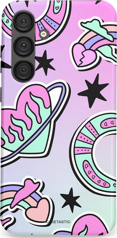 Casetastic Hoesje Geschikt voor Samsung S25 Plus - Stijlvolle Beschermende Duo-layer Case - Paarse Droomwereld