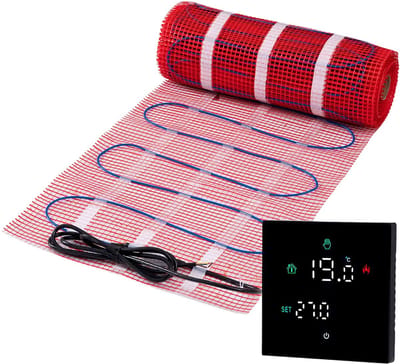 XXL complete vloerverwarming set 150 watt met 16A wifi thermostaat + uitbreiding, 40 m²