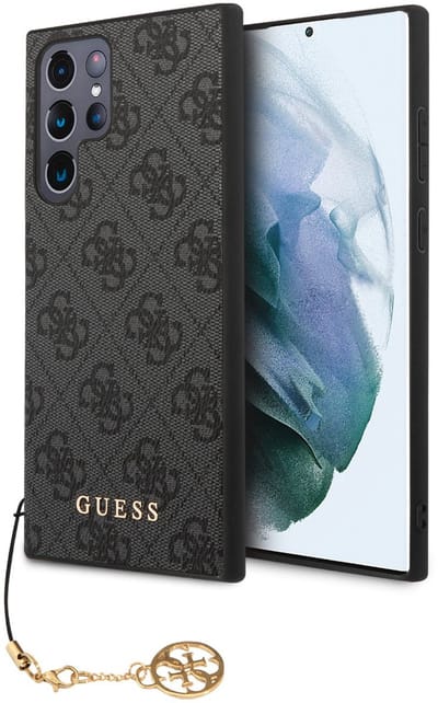 Guess Charm geschikt voor Samsung Galaxy S24 Ultra hoesje - Grijs