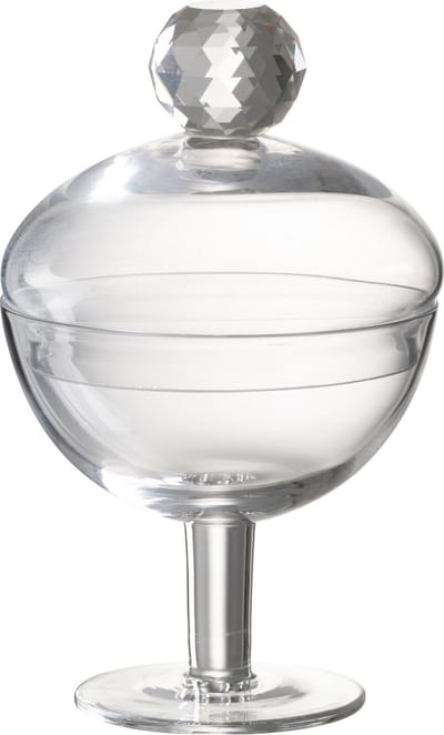 J-Line voorraadpot Diamand - kristalglas - transparant - small