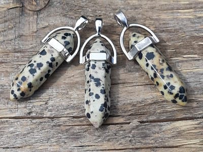 Edelsteen Jaspis Dalmatiër - pendel - healing punt hanger
