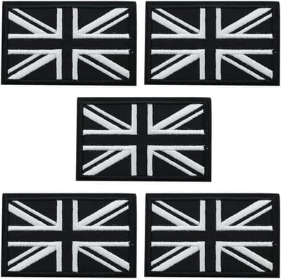 5PCS Union Jack Patch met Haak en Lussluiting voor Hoed, Tas en Vest - UK Embleem voor Militaire Uniformen, Kleding en Accessoires