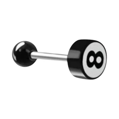 Aramat Jewels | Tongpiercings | Stalen Tongpiercing logo piercing | Dolfijn | |8mm | Staal | Volwassenen | Verkleurd niet