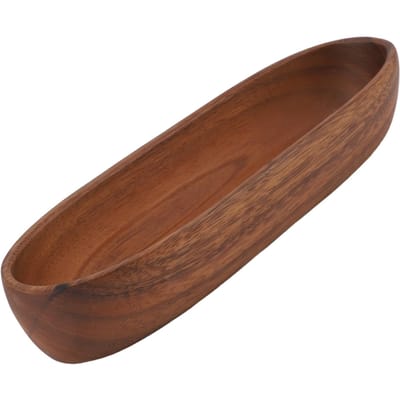 Houten Saladekom Multifunctioneel Grote Capaciteit Houten Bootvormige Kom voor Voedsel Brood Fruit Snacks Desserts L 120x60x0.3cm / 47.2x23.6x0.1in brown