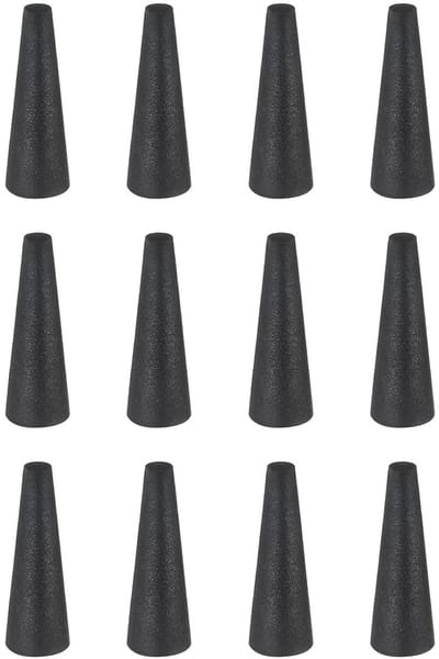 12 Stuks Solid Rubber Plugs van 3 mm tot 7 mm - Taper Caps van Silicone Rubber voor Hoge Temperatuur, Gaatjesstopper en Spuitcoating Bescherming in Zwart 20 mm