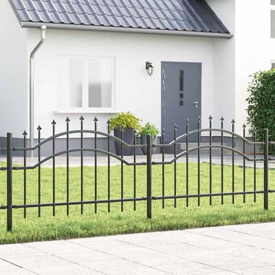 vidaXL - Tuinhek - WOERDEN - 240 - x - 115 - cm - Poedercoated - staal - Grijs