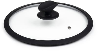 Rosmarino Pandeksel 24 cm - Universeel - Pannendeksel met siliconen rand - Anti Spatdeksel voor Pannen - Zwart