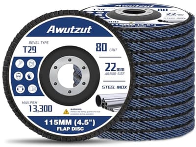 Waaierschijf 115 mm met korrelgrootte P80 - 10 Stuks voor Haakse Slijper