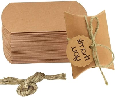 Vintage Kussen Doosjes voor Trouwen, 50 Stuks, Kleine Cadeauverpakkingen voor Snoep, Chocolade en Koekjes