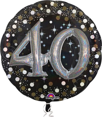 Amscan Folieballon Happy Birthday 40 Jaar 91 Cm Helium Zwart