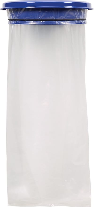 Wandafvalzakhouder 110 liter blauw met deksel