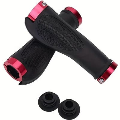 1 Paar Zwarte Antislip Siliconen Fietsstuurhandvatten Geschikt voor Race- en Mountainbikes, Elektrische Scooter Stuurhoezen, Fietsonderdelen rood