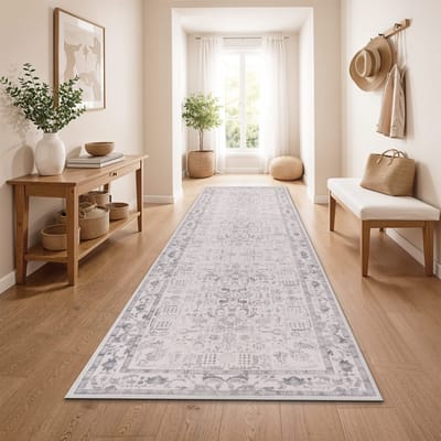 Wasbaar tapijt Sami zilver 80x300 cm