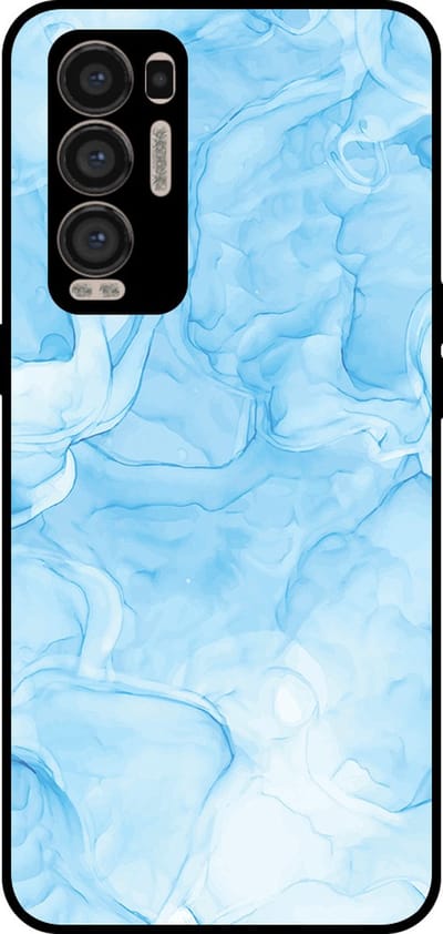 Smartphonica Telefoonhoesje Geschikt voor Oppo Find X3 Neo met marmer opdruk - TPU backcover case marble design - Lichtblauw geschikt voor Oppo Find X3 Neo