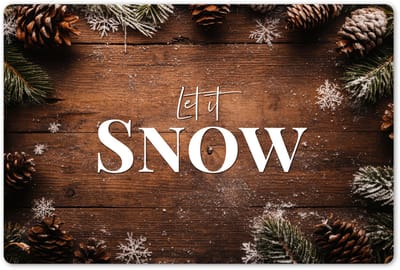 Placemats 45x30 cm - Placemat kunststof - 1 stuk - Sneeuw - Houtlook - Quote - Let it snow - Borden onderleggers - Decoratie voor op tafel - Keuken tafeldecoratie accessoires - Vinyl onderlegger - Tafelversiering