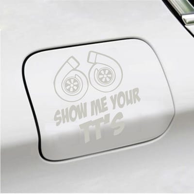 Bumpersticker - Show Me Your TTs - 15 X 15 - Zilver