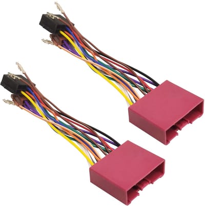 Dailygoody - ISO 16 Pin Kabel - Vervangingsset voor Autoradio - 2Pcs - Autoradio aansluiten - Hoogwaardige kwaliteit - Geschikt voor Mazda 2001 - Zwar