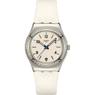 Swatch Irony Medium Glacial Petals YLS471 Wit Dameshorloge, wit