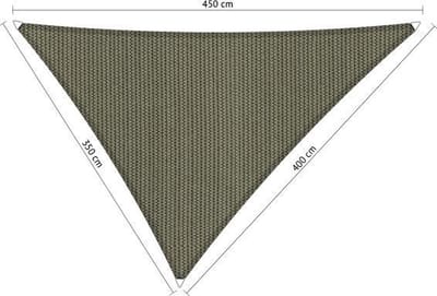 Shadow Comfort® Ongelijkzijdige Schaduwdoek - UV Bestendig - Zonnedoek - 350 x 400 x 450 CM - Desert Storm
