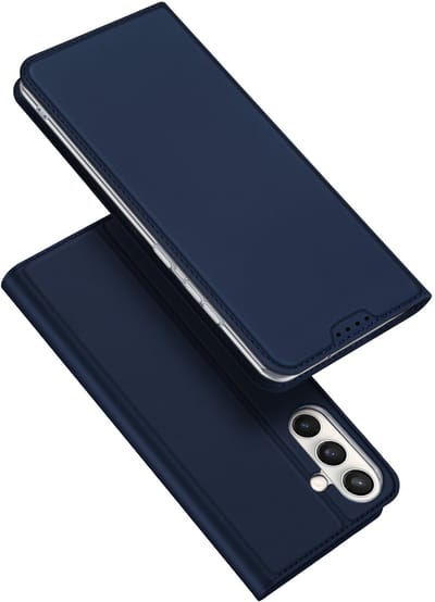 Dux Ducis Geschikt voor Samsung Galaxy S25 FE - Slim bookcase hoesje - Donkerblauw