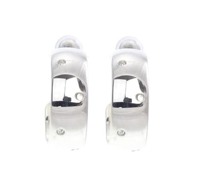 Behave - Oorstekers zilverkleur met steentjes tijdloos minimal chic 1,8 cm