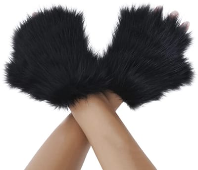 Dailygoody - Pluizige vingerloze wanten - Winterhandschoenen