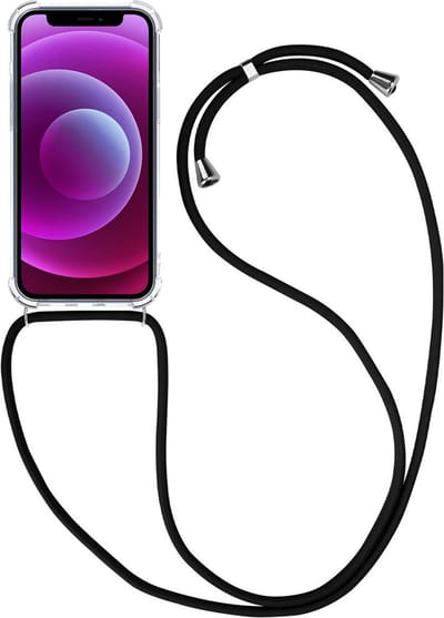 Hoesje - Geschikt voor Apple iPhone 14 - Met Koord - Shock Proof - Siliconen Case - Telefoonkoord - Back Cover - Telefoon Hoes Shockproof - Telefoonketting - Telefoonhoes - Transparant