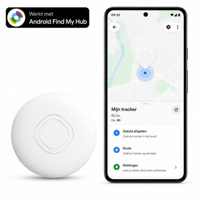 Android GPS Tracker – Werkt met Google Find My App – Locatie Tracker voor Sleutels, Koffer, Fiets, Auto & Huisdier – Vervangbare Batterij – Alleen voor Android – Wit