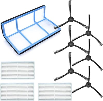Vervangende onderdeelkit Geschikt voor ILIFE V3 V3s V5 V5s V5s pro Robot Stofzuiger, 1 Primaire Filter+3 Filters+6 Zijborstels