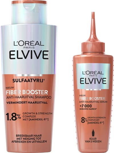 L'Oréal Paris Elvive Fiber Booster Anti-Haaruitval Kort Haar Routine - Vermindert haaruitval - Geschikt voor breekbaar haar met neiging tot afbreken en uitvallen - 302ml