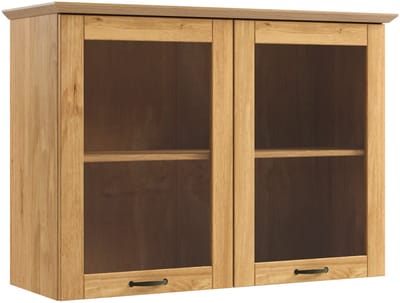 Teramo Hangkast met 2 Glazen Deuren - Massief Grenenhout - 105 x 37 x 75 cm