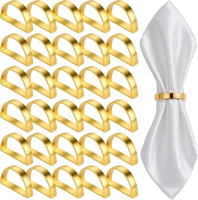 Dailygoods - 30 stuks gouden servetringen D-vorm - Elegante tafeldecoratie voor feest en bruiloft