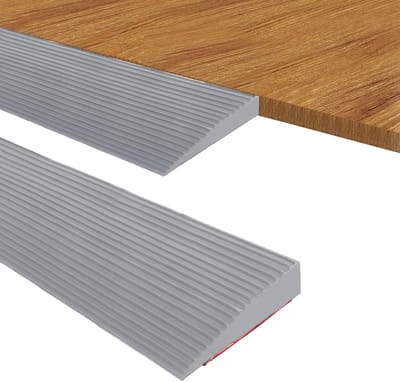 Deurdrempel Oprit - Drempelhulp Rubber - Mobiliteit Verbeteren - Antislip Profiel - 90x8x2 cm - Grijs