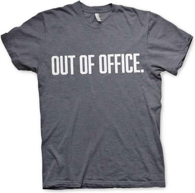 Heren Fun Tshirt -XXL- OUT OF OFFICE Grijs