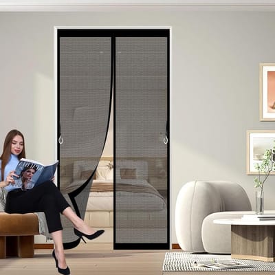 Magnetisch Raamhor - Vliegengordijn Hor - Insecten Buiten Houden - Zelfsluitend Met Magneten - 86x174 cm - Zwart