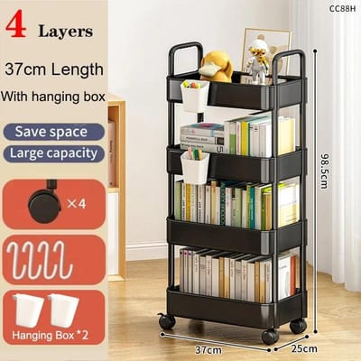 Mobiel Opbergrek Trolley Huishoudelijke Keuken Multifunctionele Kar met Wielen Rek Slaapkamer Meerlaagse Opberging Woonaccessoires gray