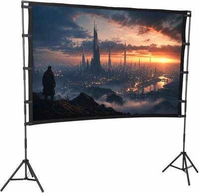 Projectorscherm met Standaard - Filmscherm Draagbaar - Buiten Films Kijken - Kreukvrije Wasbare Stof - 84 inch 16:9 - Wit