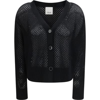 Allude Zwarte Fleece Wol Cardigan